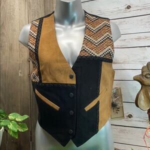 Katch Me Retro 1980s NWT Dead Stock Suede Leather Western Ranch Rancher Vest S O